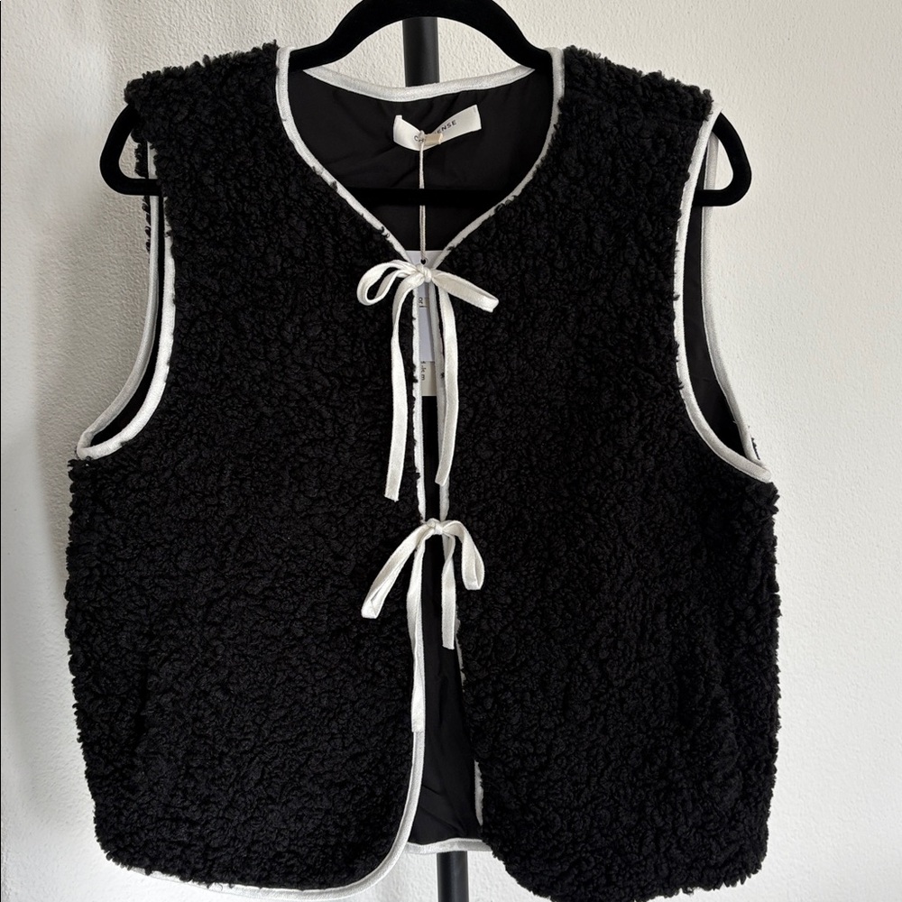 Commense Front Tie Sherpa Vest NWT Size M - Picture 2 of 6